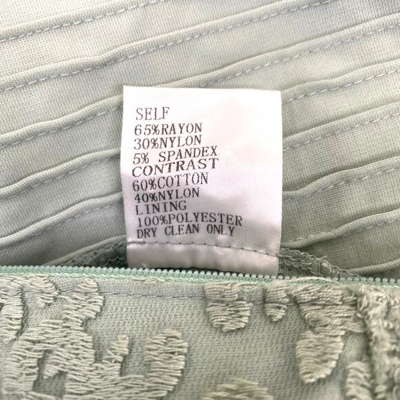 Tadashi Shoji Strapless Lace Evening Gown Womens XS Sage Formal Floor Length - Picture 11 of 12